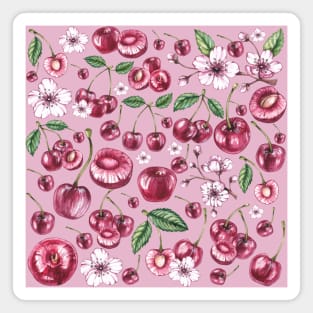 Vintage Cherry Pattern Retro Collection Magnet